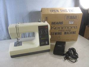 lot 297 image: (EW6) Vintage (1987) Sears Kenmore Free-Arm Sewing Machine with Accessories and Original Box - Hardly Used - (NOTE Manual and Other Accessories Included Not Pictured)