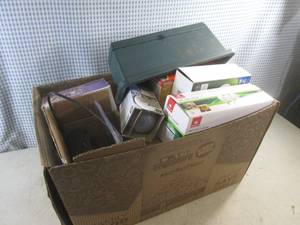 lot 274 image: (F-2) Box Full of Misc - Light Bulbs, Leather Gloves And More - See Photos