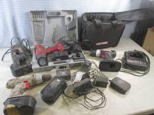 lot 84 image: (BR3) Cordless Drills Chargers and Batteries - Untested As-Is