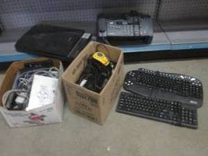 lot 99 image: (A-4) Assorted Electronics and 2 Boxes of Power Cords Etc