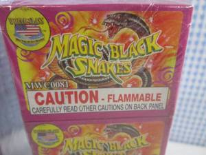 lot 105 image: (CSB) 100 Boxes Magic Black Snakes 6 per Box  2 Bundles of 50 Boxes