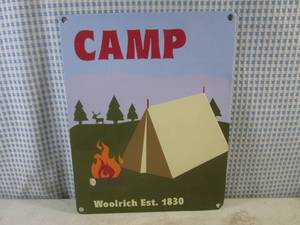 lot 124 image: (FS) Camp Woolrich Est. 1830 Tin Sign 11 x 14