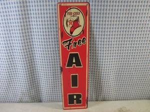 lot 127 image: (FS) Fire-Chief Gasoline Texaco Free Air Tin Sign 4 x 15 34