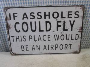 lot 133 image: (FS) If ____Could Fly... Tin Sign 7 78 x 11 34