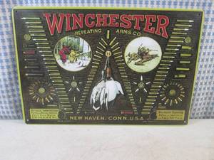 lot 135 image: (FS) Winchester Repeating Arms Co Tin Sign 7 78 x 11 34