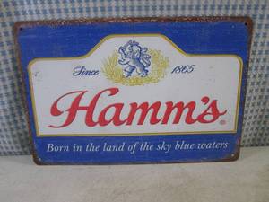lot 136 image: (FS) Hamms Beer Tin Sign 7 78 x 11 34