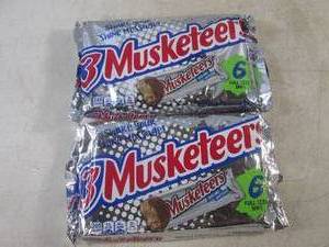 lot 388 image: (B-2) 12 - 3 Musketeers Full Size Candy Bars 2 Packs of 6 Best by March 2024