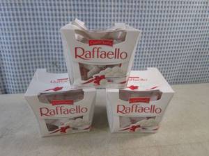 lot 396 image: (B-3) 3 Boxes Raffaello Almond Coconut Treats Best by May 2024