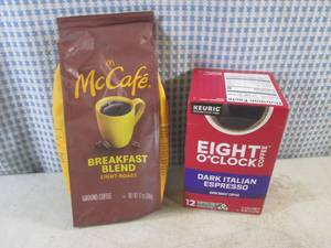 lot 397 image: (B-3) Bag of Ground Coffe and Box of K-Cup Pods Past Date