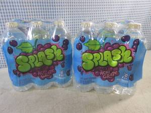 lot 416 image: (B-2) 2 - 6-Packs Splash Blast Acai Grape Water 16.9oz Bottles