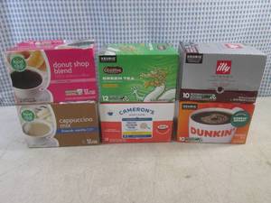 lot 428 image: (B-2) 6 Assorted Boxes Single Serve Cups and K-Cup Pods Past Date