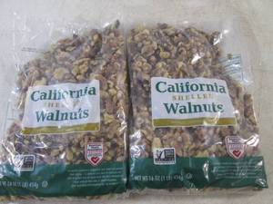 lot 438 image: (B-4) 2 Pounds of California Shelled Walnuts 2 - 1 Pound Bags Best by Aug 2024