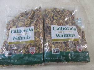 lot 439 image: (B-4) 2 Pounds of California Shelled Walnuts 2 - 1 Pound Bags Best by Aug 2024