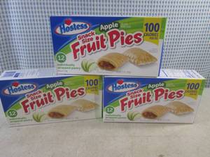 lot 363 image: (B-1) 3 Boxes Hostess Snack Size Apple Fruit Pies Best by March 2024
