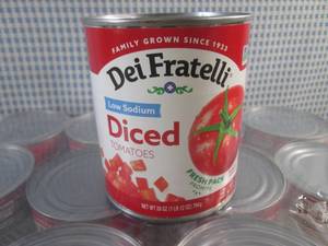 lot 367 image: (C-1) Case of 12 Cans Low Sodium Diced Tomatoes 28oz Best by March 2024