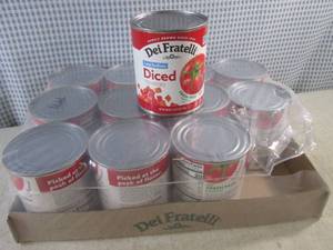 lot 368 image: (C-1) Case of 12 Cans Low Sodium Diced Tomatoes 28oz Best by March 2024