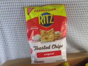 lot 373 image: (EC2) 5 Family Size Bags Ritz Original Toasted Chips 11.4oz Best by April 2024