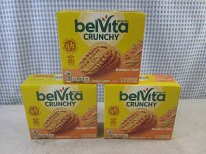 lot 374 image: (B-1) 3 Boxes Belvita Crunchy Golden Oat Breakfast Biscuits Past Date