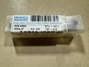 lot 57 image: Greenfield Industries Single End Mill. Dia 58 Loc 1 38