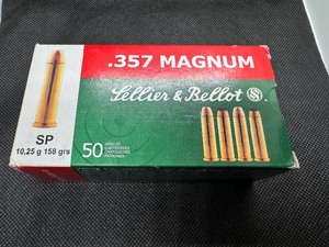 lot 80 image: .357 Magnum SP Ammunition. Lellier & Bellot. One Box. 50 per box
