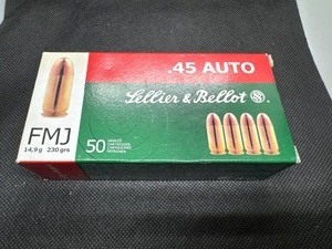 lot 88 image: .45 Auto FMJ. Lellier & Bellot. One Box. Fifty per Box
