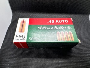 lot 89 image: .45 Auto FMJ. Lellier & Bellot. One Box. Fifty per Box