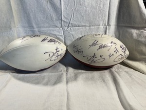 lot 97 image: Two MN Viking Autographed Footballs