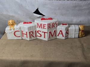 lot 32 image: Blow Mold Merry Christmas Decor