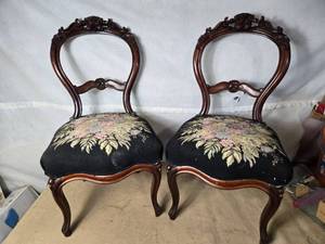 lot 44 image: Vintage Victorian Style Decorative Chairs
