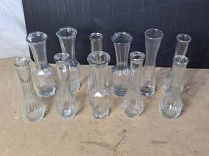 lot 54A image: Lot of 11 Bud  Flower Vases