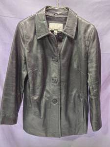 lot 105B image: Nine West Womens Size M Black Leather Jacket