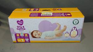 lot 37 image: Parents Choice Dry & Gentle Diapers, Size 1 (8-14 lbs) - 162 Count
