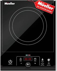 lot 3 image: RapidTherm Portable Induction Cooktop Hot Plate Countertop Burner 1800W, 8 Temp Levels, Timer, Auto-Shut-Off, Touch Panel, LED Display, Auto Pot Detection, Child Safety Lock, 4 Preset Programs