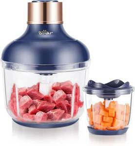 lot 8 image: Bear Food Processor, Electric Food Chopper with 2 Glass Bowls (8 Cup2.5 Cup), 400W Power Grinder with 2 Sets Stainless Steel Blades, 2 Speed for Meat, Vegetables, and Baby Food