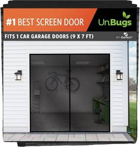 lot 12 image: Garage Screen Doors for 1 Car Garage  Fits up to 9 Wide x 7 High  Fiberglass Mesh Magnetic Screen Door Black