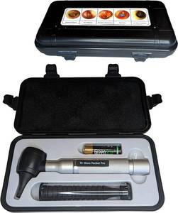 lot 14 image: 4th Generation Doctor Mom LED Pocket Pro Otoscope with Both Adult and Pediatric Disposable Specula Tips, Battery, and Protective Hard Plastic Case