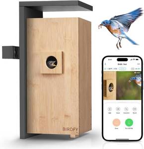 lot 26 image: NETVUE Birdfy Nest - Smart Bird House with Camera, 1080P Dual-Cam Bird Nest Solar Powered, Watch Bird Nesting & Hatching in Real Time, AI Identify Bird Behavior & Create Bird Story, DIY Ideal Gift