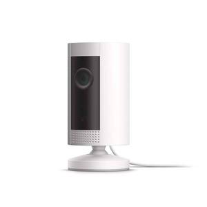 lot 28 image: Ring Indoor Cam (1st Gen), Compact Plug-In HD security camera with two-way talk, Works with Alexa  White