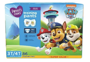 lot 38 image: Parents Choice Paw Patrol Training Pants for Boys, 3T4T, 86 Count
