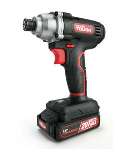 lot 40 image: Hyper Tough 20V Max Lithium-Ion Cordless Impact Driver, 14 inch Quick Release Chuck with 1.5Ah Lithium-ion Battery & Charger, Bit Holder & LED Light