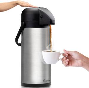 lot 42 image: Airpot Coffee Dispenser with Pump - 102 oz Insulated Stainless Steel Coffee Carafe - Thermal Beverage Dispenser - Thermos Urn for HotCold Water, Party Chocolate Drinks