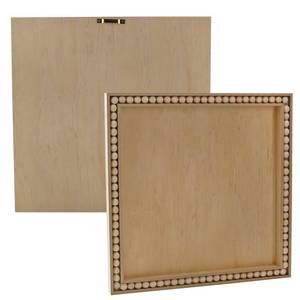 lot 60 image: Wood Beaded Blank Plaques (Set of 2, 12 x 12), Decorative Signs for DIYCrafts