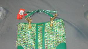 lot 117 image: Montana West Green Multicolor Tweed Montana West Chanel - Esque Tote Bag
