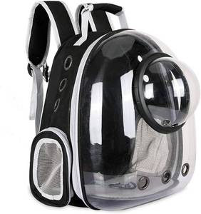 lot 98 image: Pet Space Capsule Backpack, Small Medium Cat Puppy Dog Carrier, Transparent Breathable Heat Proof, Pet Carrier for Travel Hiking Walking Camping, Black