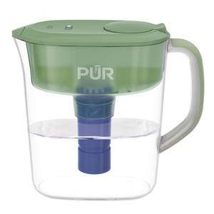 lot 112 image: PLUS 11 Cup Water Pitcher Filtration System, W 11.4 x H 10.4 x L 4.9, Sage,