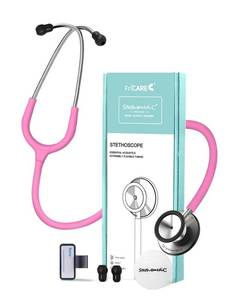 lot 114 image: FriCARE Pink Stethoscope - Stethoscopes for Nurses Medical Nursing Students