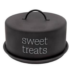 lot 123 image: AuldHome Design Enamelware Cake Cover Farmhouse Style Decorative Cake Plate w Domed Lid