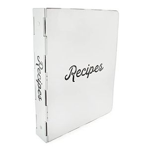 lot 127 image: 3 Pack Lot Auldhome Enamelware Cookbook Binder white Replacement Cover For Classic 3ring