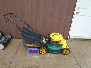 Yardman Self Propelled 22 mower with bagger. Used condition. Tested & works. As shown.