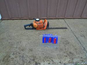 Tanaka hedge trimmer. Starts on ether. Needs carb cleaning. As shown.